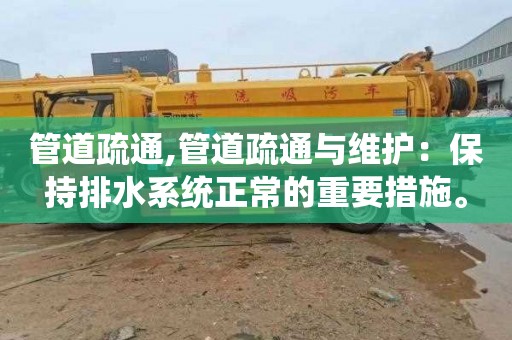 管道疏通,管道疏通与维护：保持排水系统正常的重要措施。