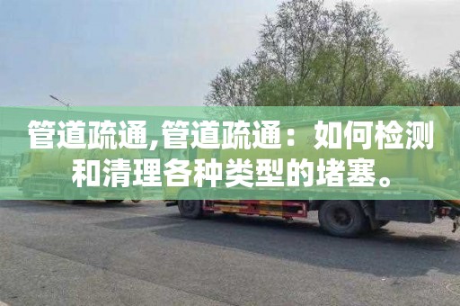 管道疏通,管道疏通：如何检测和清理各种类型的堵塞。