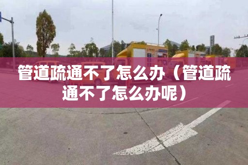 管道疏通不了怎么办（管道疏通不了怎么办呢）