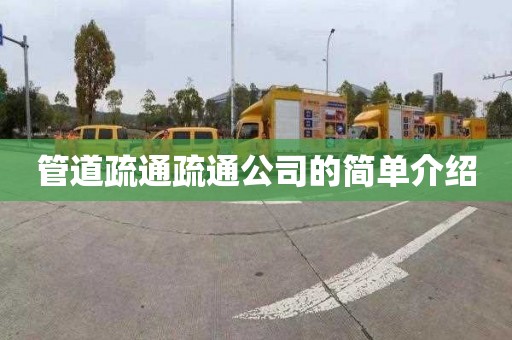 管道疏通疏通公司的简单介绍