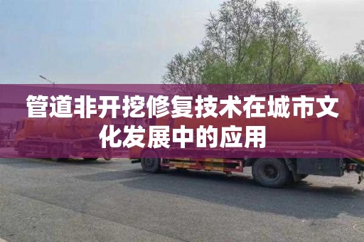 管道非开挖修复技术在城市文化发展中的应用