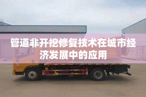 管道非开挖修复技术在城市经济发展中的应用