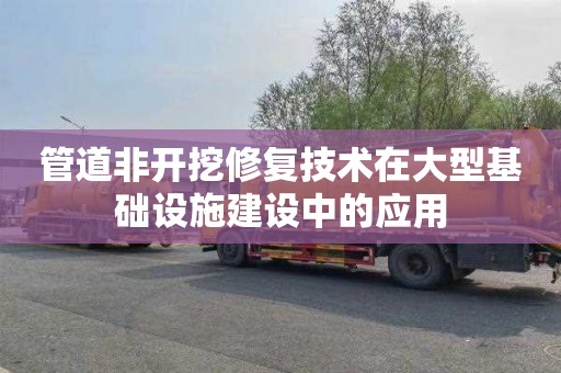 管道非开挖修复技术在大型基础设施建设中的应用