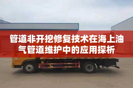 管道非开挖修复技术在海上油气管道维护中的应用探析