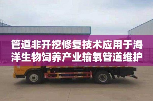 管道非开挖修复技术应用于海洋生物饲养产业输氧管道维护