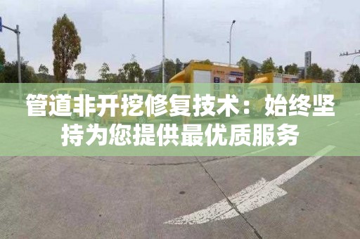 管道非开挖修复技术：始终坚持为您提供最优质服务
