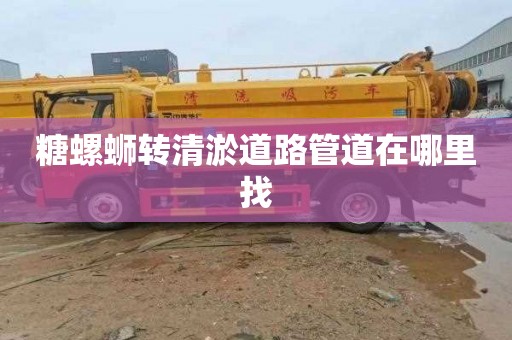 糖螺蛳转清淤道路管道在哪里找
