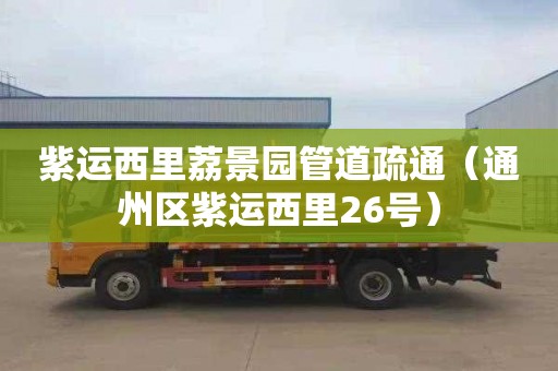 紫运西里荔景园管道疏通（通州区紫运西里26号）
