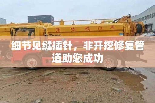 细节见缝插针，非开挖修复管道助您成功