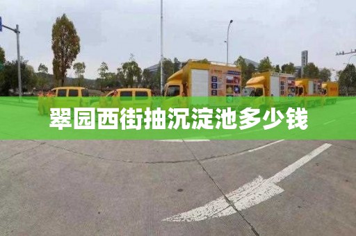 翠园西街抽沉淀池多少钱