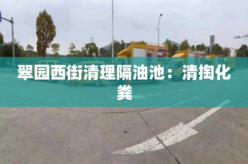 翠园西街清理隔油池：清掏化粪