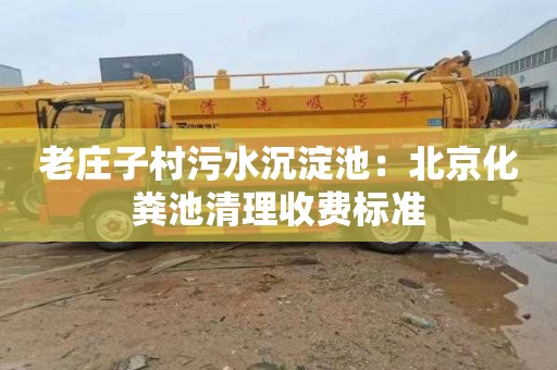 老庄子村污水沉淀池：北京化粪池清理收费标准