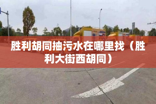 胜利胡同抽污水在哪里找（胜利大街西胡同）