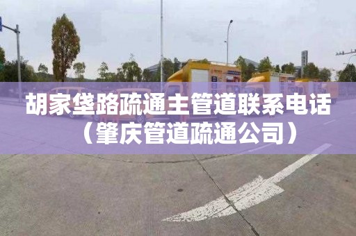 胡家垡路疏通主管道联系电话（肇庆管道疏通公司）