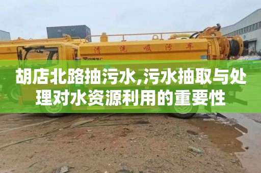 胡店北路抽污水,污水抽取与处理对水资源利用的重要性