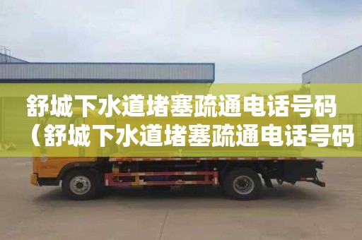 舒城下水道堵塞疏通电话号码（舒城下水道堵塞疏通电话号码查询）