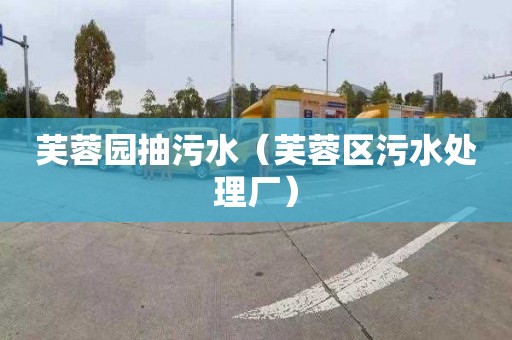 芙蓉园抽污水（芙蓉区污水处理厂）