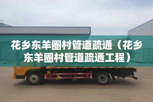 花乡东羊圈村管道疏通（花乡东羊圈村管道疏通工程）