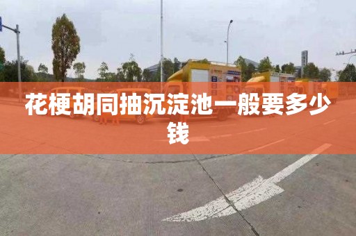 花梗胡同抽沉淀池一般要多少钱