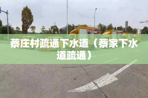 蔡庄村疏通下水道（蔡家下水道疏通）