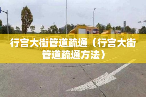 行宫大街管道疏通（行宫大街管道疏通方法）