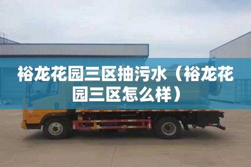 裕龙花园三区抽污水（裕龙花园三区怎么样）