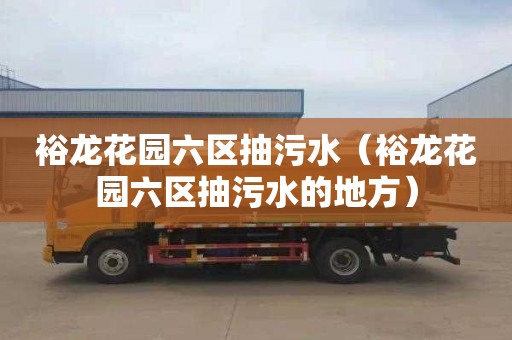 裕龙花园六区抽污水（裕龙花园六区抽污水的地方）