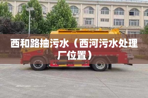 西和路抽污水（西河污水处理厂位置）