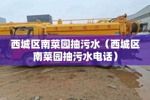 西城区南菜园抽污水（西城区南菜园抽污水电话）