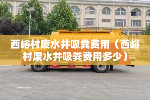 西峪村废水井吸粪费用（西峪村废水井吸粪费用多少）