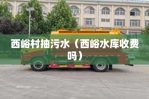 西峪村抽污水（西峪水库收费吗）