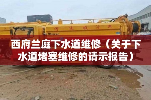 西府兰庭下水道维修（关于下水道堵塞维修的请示报告）