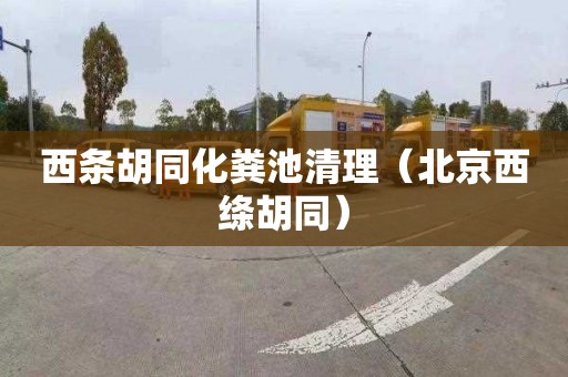 西条胡同化粪池清理（北京西绦胡同）