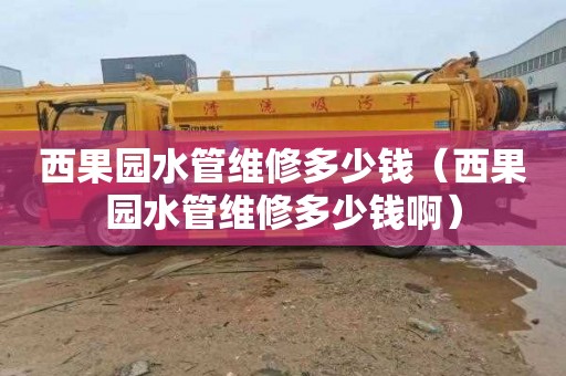 西果园水管维修多少钱（西果园水管维修多少钱啊）