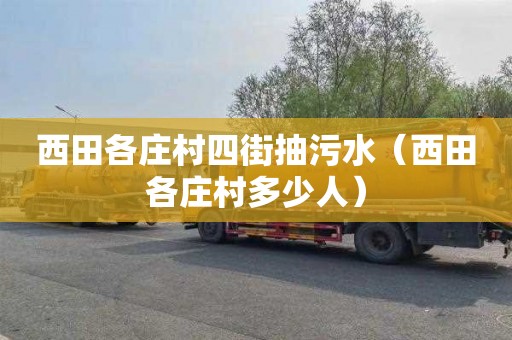 西田各庄村四街抽污水（西田各庄村多少人）