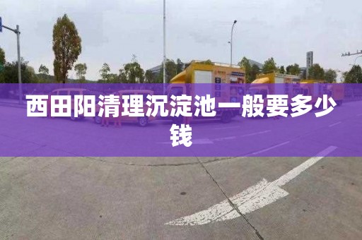 西田阳清理沉淀池一般要多少钱