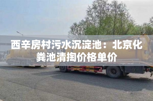 西辛房村污水沉淀池：北京化粪池清掏价格单价