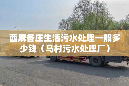 西麻各庄生活污水处理一般多少钱（马村污水处理厂）