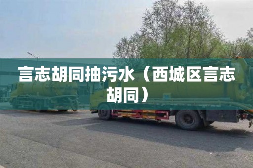 言志胡同抽污水（西城区言志胡同）