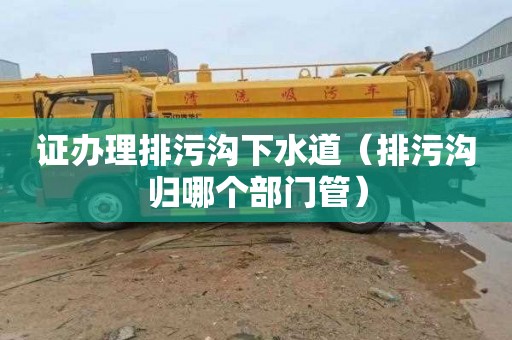 证办理排污沟下水道（排污沟归哪个部门管）