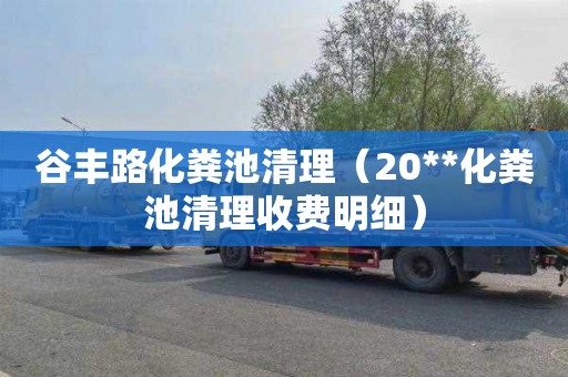 谷丰路化粪池清理（20**化粪池清理收费明细）