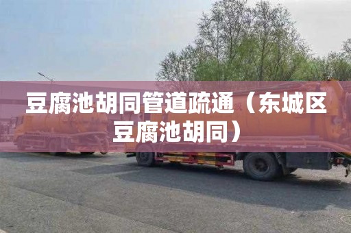 豆腐池胡同管道疏通（东城区豆腐池胡同）