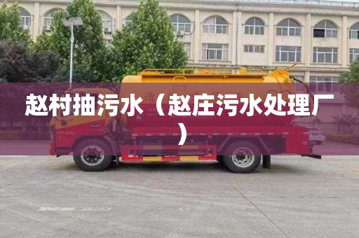 赵村抽污水（赵庄污水处理厂）