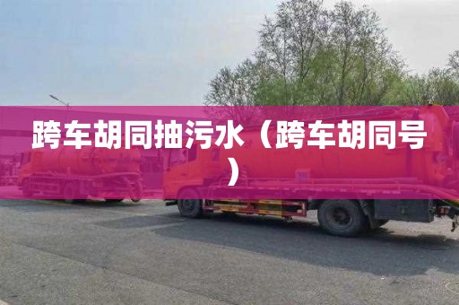 跨车胡同抽污水（跨车胡同号）