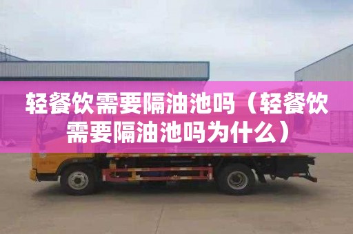 轻餐饮需要隔油池吗（轻餐饮需要隔油池吗为什么）