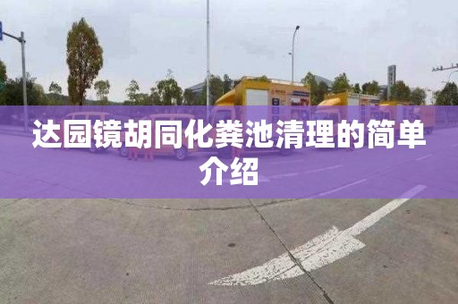 达园镜胡同化粪池清理的简单介绍