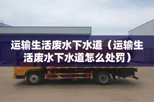 运输生活废水下水道（运输生活废水下水道怎么处罚）