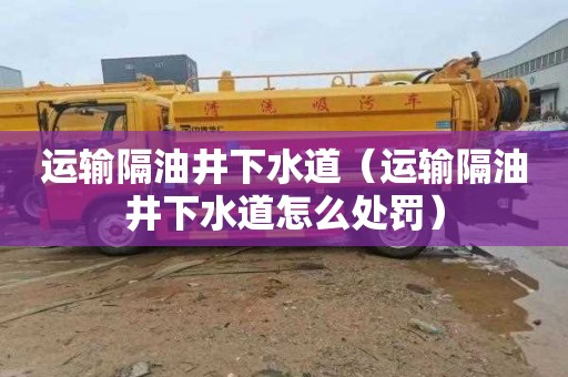 运输隔油井下水道（运输隔油井下水道怎么处罚）