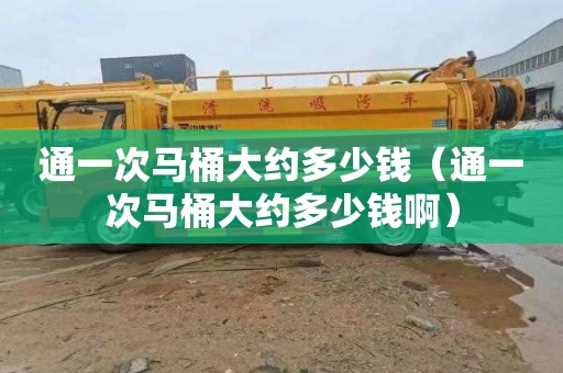 通一次马桶大约多少钱（通一次马桶大约多少钱啊）