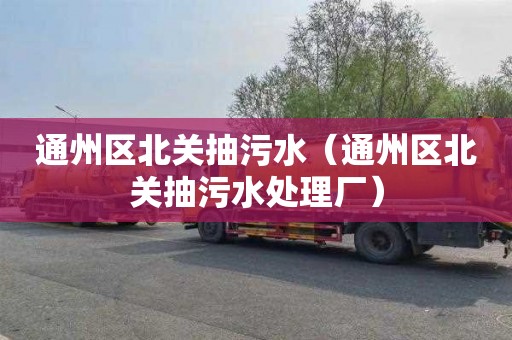 通州区北关抽污水（通州区北关抽污水处理厂）